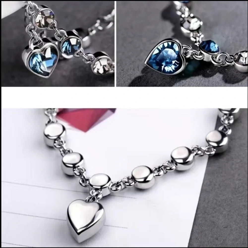 Blue Sapphire Heart Bracelet